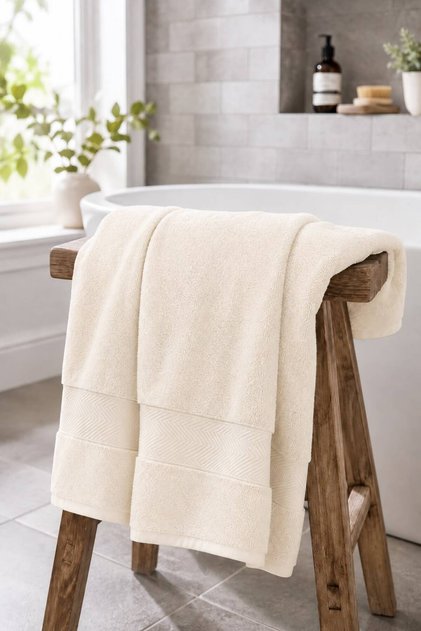 Bath Series Ecru Color Premium Soft Tight Weave Bath-Body Towel (70X140 cm)