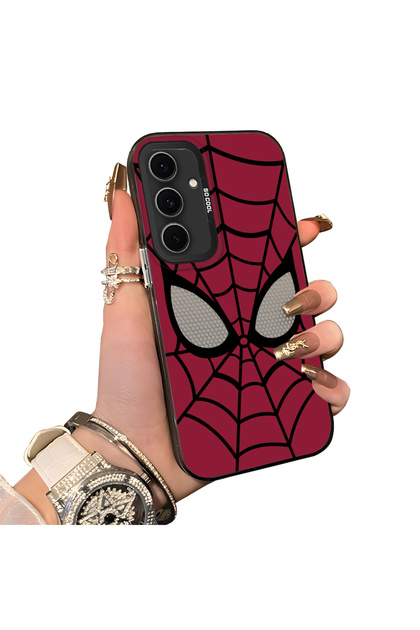 Samsung Galaxy S24 Fe Compatible Silicone Edge Hard Back Case Couple Spiderman Patterned Phone Case