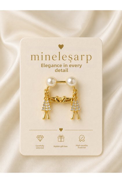 Mineşarpe Evil Eye Bead Brooch - Fork Pin - Accessory That Does Not Tarnish, Shipped in a Special Box