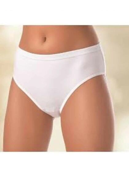 Women's White Ribbed Bato Panties 6 Pieces