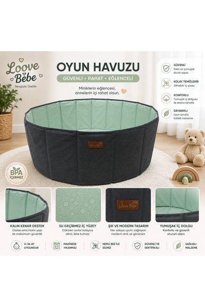 OYUN TOP HAVUZU OYUN PARKI 90CM X 35CM KATLANIR KULLANIŞLI EĞLENCELİ
