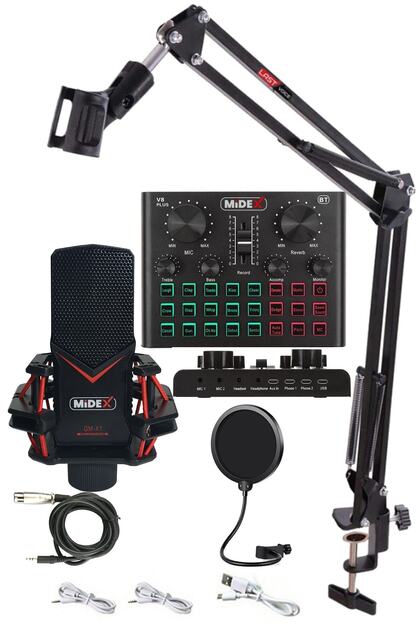 Midex Gmx-1 Record Set Condenser Mikrofon Ses Kartı Canlı Yayın