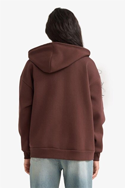 Defacto Oversize Geniş Kalıp Kapüşonlu Fermuarlı Sweatshirt