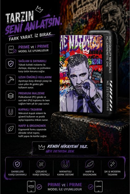 Zigver ıqos ıluma prime desenli graffiti manyetik kılıf - Fiyatı