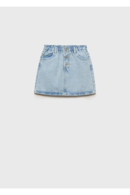 Paperbag denim etek
