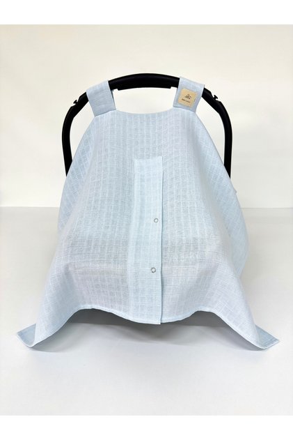 100% Cotton Muslin Stroller Cover Light Blue