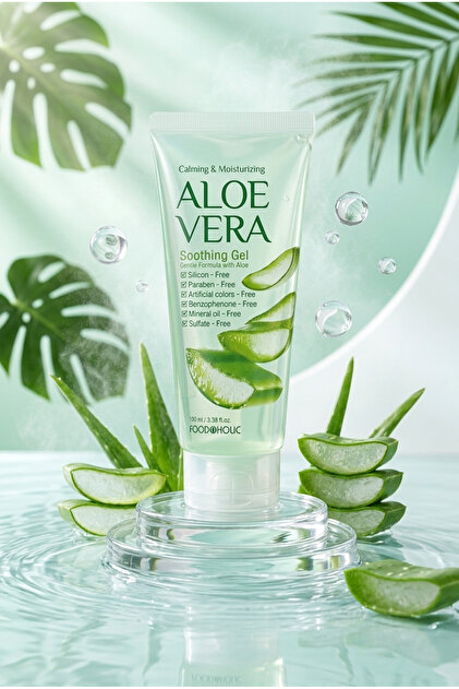 FOODAHOLIC Saf Organik Kore Aloe Vera Yatıştırıcı Soothing Jel