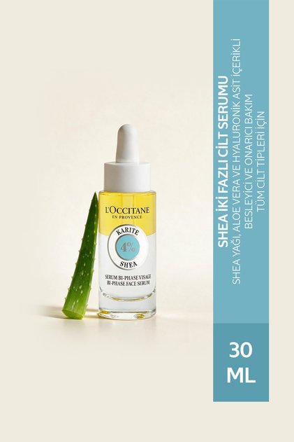 Shea İki Fazlı Cilt Serumu, Shea Yağı ve Aloe Vera İçeren Besleyici ve Onarıcı, Hyaluronik Asit, 30 ml