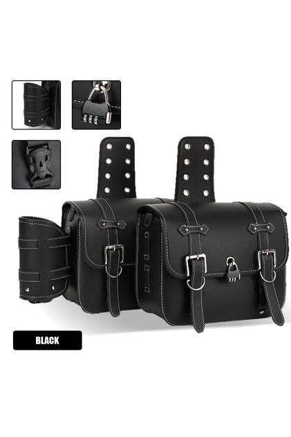 Big Size Black Retro Fashion Motorcycle Saddle Bags Pouch Storage Case Side Luggage Tank Suitcase Wa