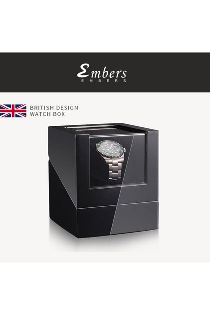 M11011 Embers Luxry Single Watch Winder Battery Wooden Shaker Watch Box Automatic Winder Glass Stora