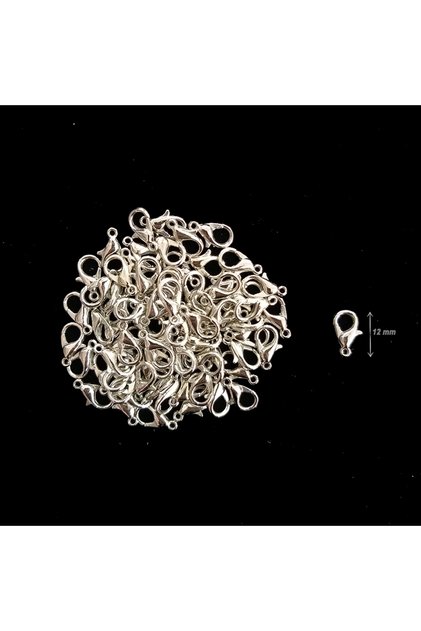 12 mm Silver Jewelry Clip - Parrot Lock - 25 Units