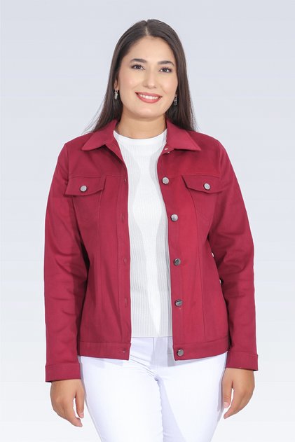 50130 BORDO PAMUK KUMAŞ CEKET