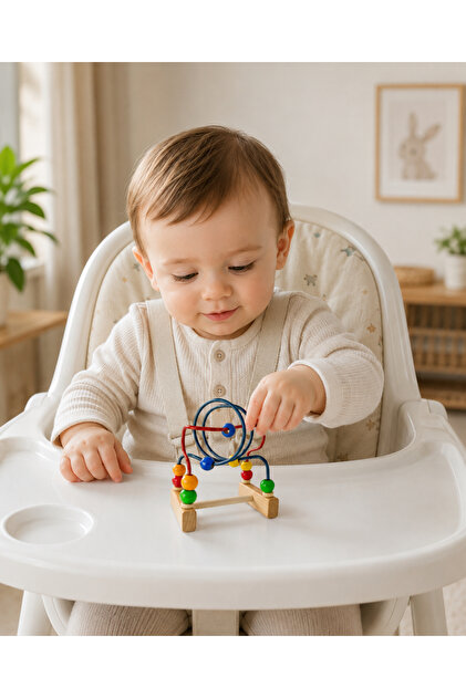 Zuzu Toys Ahşap Mini Kordinasyon mama sandalyesi oyuncak hediye