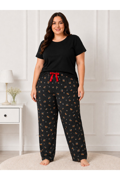 Bamboo Stretch Fabric Ring Viscose Oversized Elastic Waist Pajama Bottoms