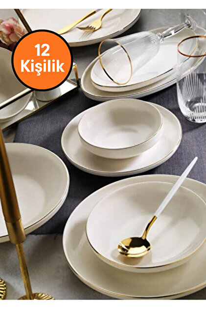 Aryıldız 60 Parça Acoustic Gold 12 Kişilik Yemek Takımı - Fiyatı