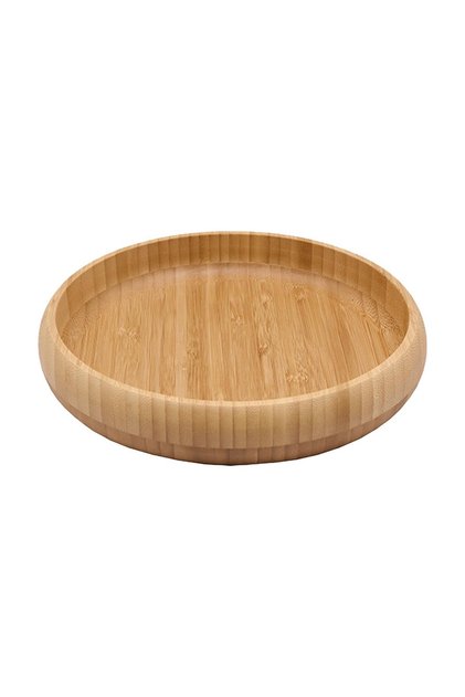 Bamboo Dish - 20X3.5 cm - Natural Wooden Snack Bowl and Presentation Bowl