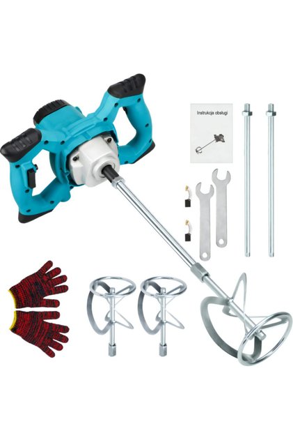 Mixer electric profesional VarioShop ® 2800W, albastru, mortar, adeziv, vopsea și malaxor de beton, 6 trepte de viteză, motor cu cupru, filet M14, utilizare intensivă
