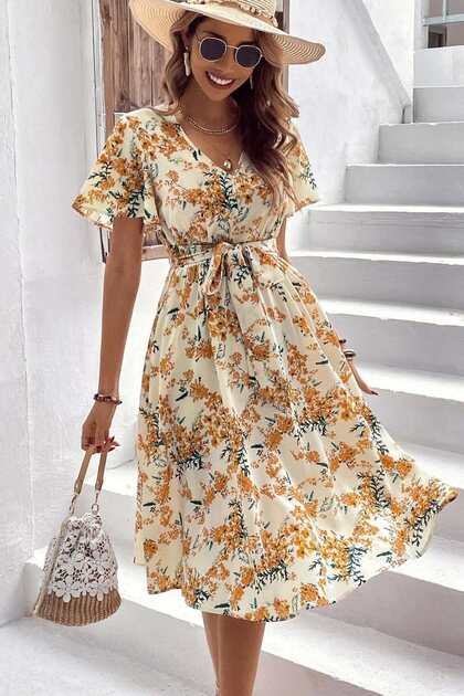 Iuliashop Yellow Backless Midi Dress - XS- Trendyol