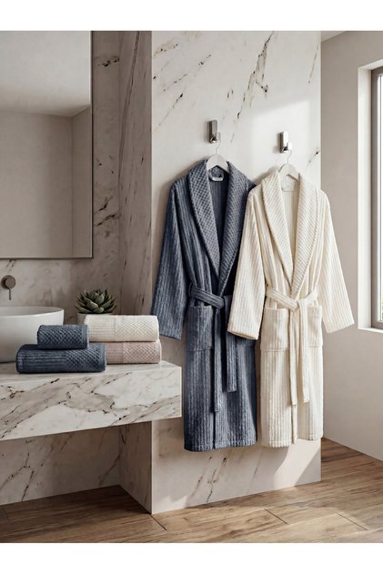 100% Cotton Bathrobe Set, Family Bathrobe Set, Towel Set, Dowry Bathrobe Set