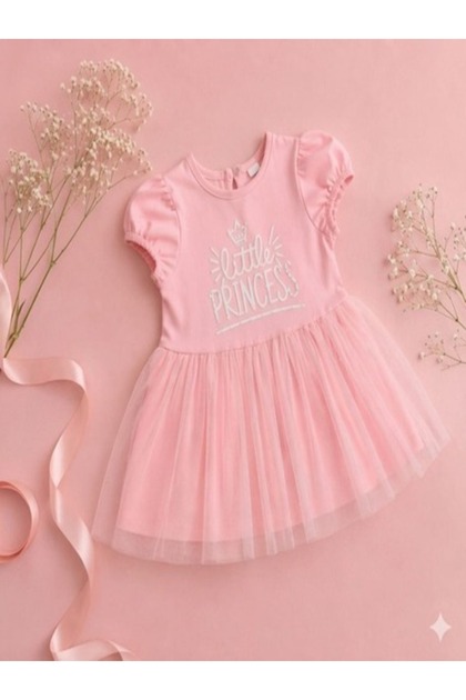 Little Princess Tutu Baby Girl Dress – Powder Pink Coral Princess Model Fluffy Tulle Stylish Baby Dress
