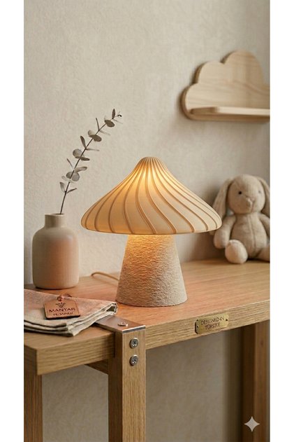 Mantar Lamba Masaüstü Masa Lambası Tasarım Bebek Çocuk Odası Dekoratif Gece Lambası Aydınlatma Tasarım