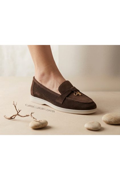Genuine Suede Leather Loafer Casual Women's Shoes