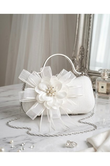 Bridal Bag, Special Occasion, Rose Detailed Wedding - Wedding Women's Evening Dress Bag