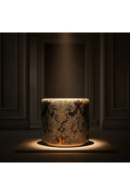 Atelier Serisi Lüks Puff Özel Dokuma Kumaş Premium Kalite Dekoratif Oturum Ürünü