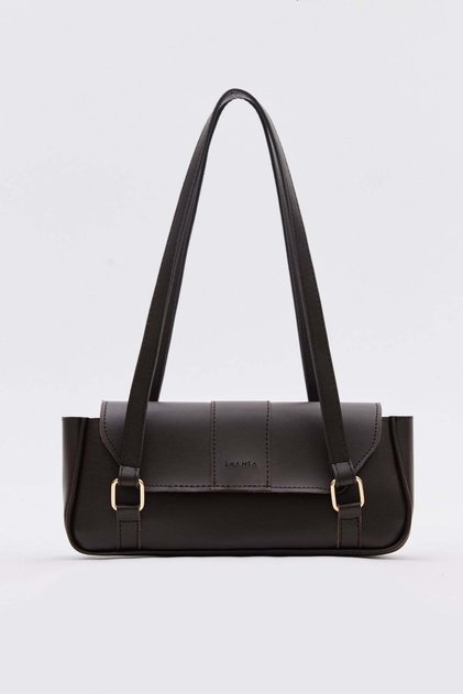 Acı Kahve D59 Zippered Modern Minimal Design Long Strap Large Volume Daily Women's Hand and Shoulder Bag