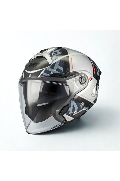 MT Helmets KASK MT COSMO SV Silence A2 Gloss GÜMÜŞ GÖZLÜKLÜ