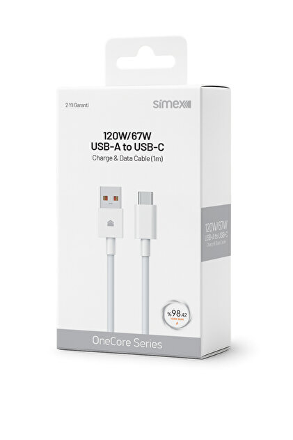 Simex iPhone Samsung Xiaomi Uyumlu 60W Type-C to Type-C Hızlı Şarj