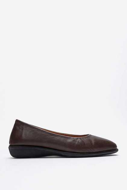 Women's comfort ballet flats genuine leather mtd 24376 coffee antique