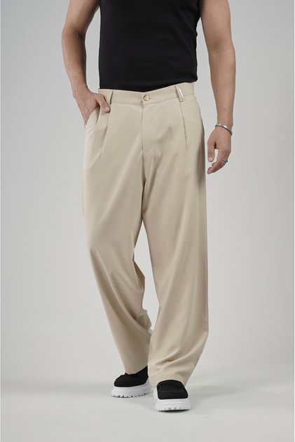 Pile Detailed Baggy Fit Men's Trousers