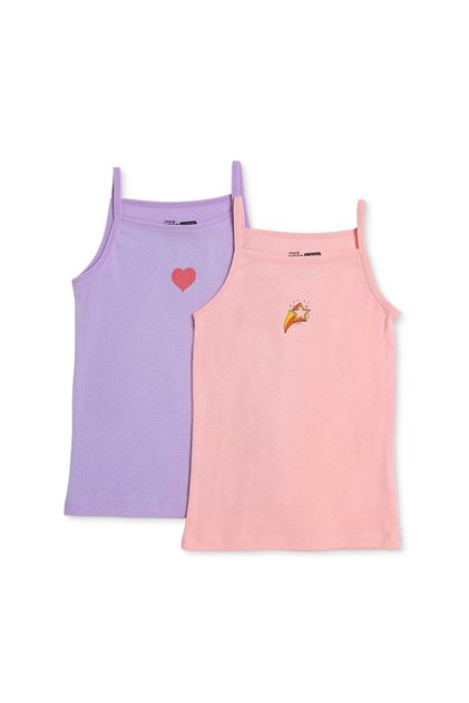 HelloBaby Kız Bebek 2li Atlet Çiçek Baskılı Bisiklet Yaka Sleeveless
