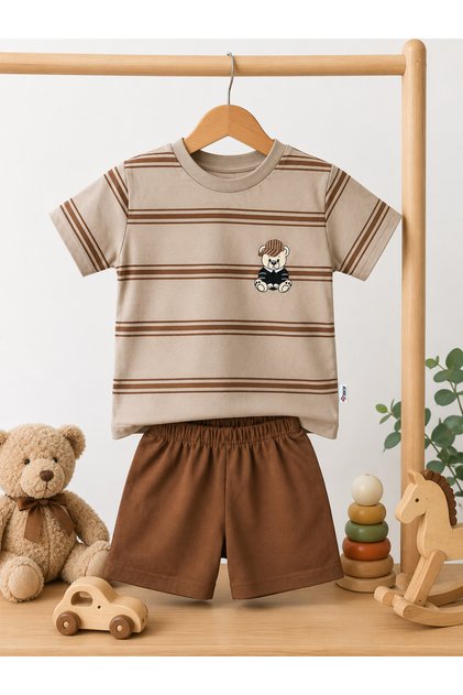 Cotton Teddy Bear Printed Men's Set
