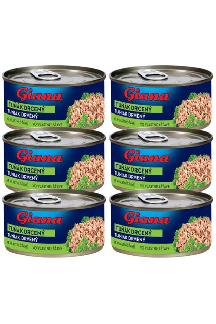 Pachet 6x Giana- Ton marunțit in suc propriu 170g