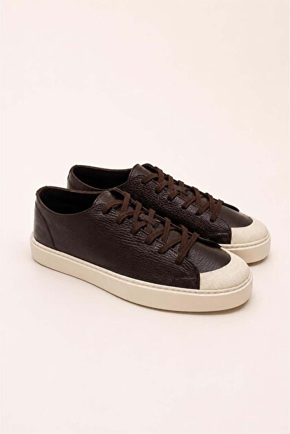 Men's Brown Genuine Leather Lace-Up Sneaker Rubber Sole Daily Casual Shoes – Palio