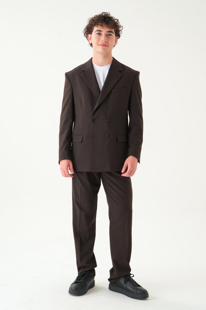 Double-Breasted Wide Suit | Jacket Pants Suit