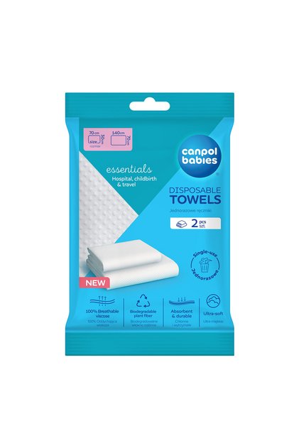 Set 2 prosoape de unica folosinta 78/025, marimi diferite 140x70 cm si 70x30 cm, biodegradabile