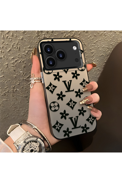iPhone 17/18 Pro Compatible Silicone Edge Hard Back Case Couple Phone Case Brand Patterned