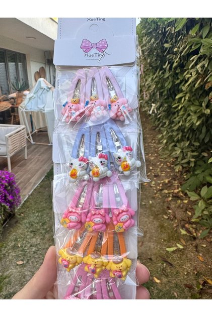 2Y Shop Kız Çocuk Saç Tokası 1 Kart 3 adet Çıt Çıtlı