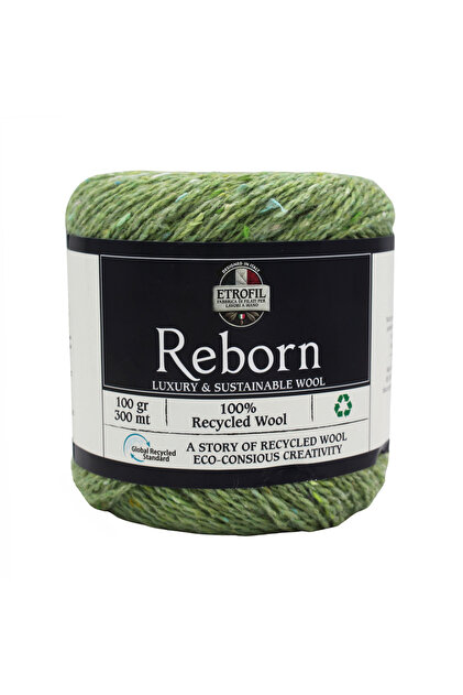 Reborn Örgü İpi Açık Yeşil %100 Geri Dönüştürülmüş Yün 100g 300m (74335)