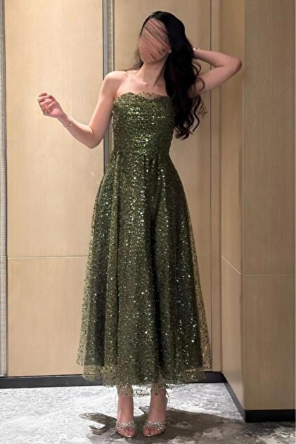 wedding guest dresses formal Green Chain See-through Elegant Wedding Guest Dress RX70326