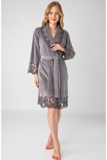 Short Shalyaka Bamboo Cotton Women's Niki Velvet Dressing Gown – Premium Soft Luxury
