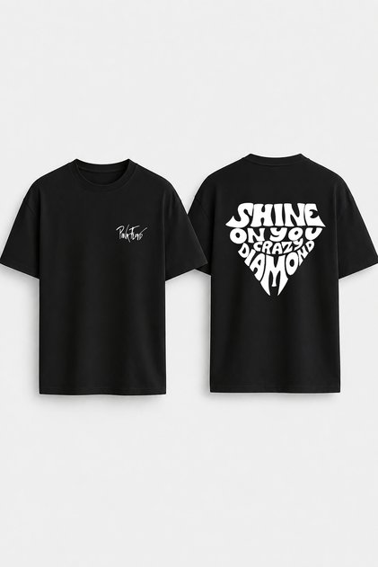 Pink Floyd Printed Crew Neck Oversize Black T-Shirt