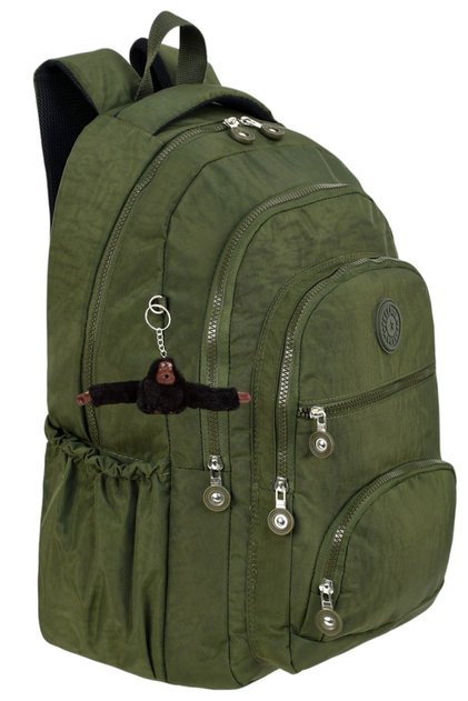 Galb Khaki Tr2 Lux and Multi-Pocket Waterproof Crinkle School Bag Backpack Monkey
