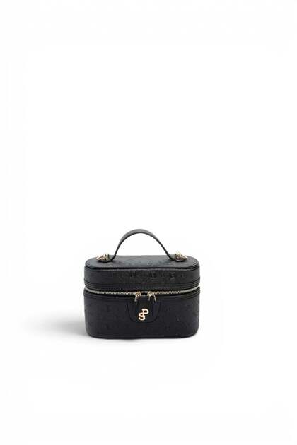 Black - Women's Handbag with Black Logo Sp1195