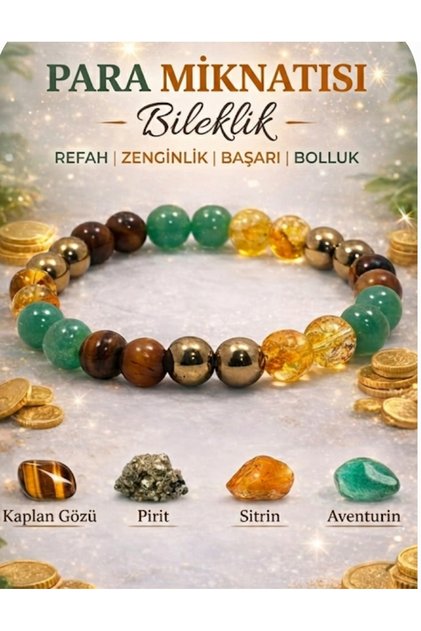 Money magnet natural stone bracelet