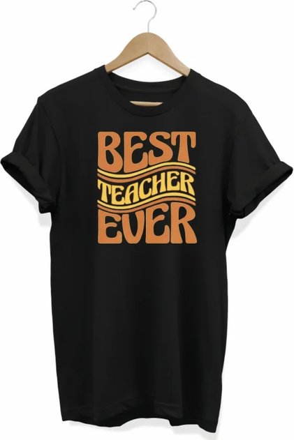 24 November Teachers' Day Gift Printed Oversize Crew Neck T-Shirt - Black