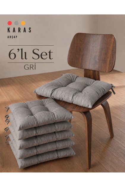 Tekstil Modern 6’lı Sandalye Minderi Takımı - Minder Seti (40x40 cm)